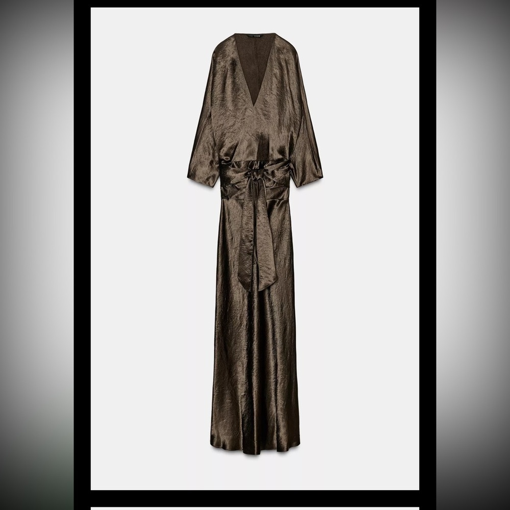 Zara Brown Satin Dress 🤎 PRICE FIRM 🤎